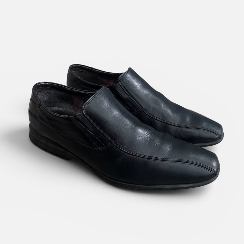 Clark’s Leather Loafers Dress Shoes Black Mens 12